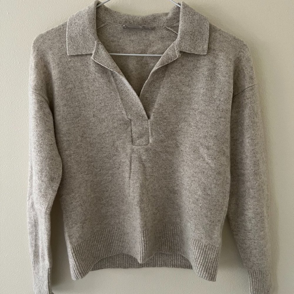 Everlane Cashmere Polo Oatmeal